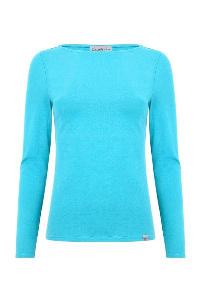 LÉA z długimi rękawami Cyan Blue przód.jpg