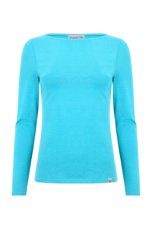 LÉA z długimi rękawami Cyan Blue przód.jpg