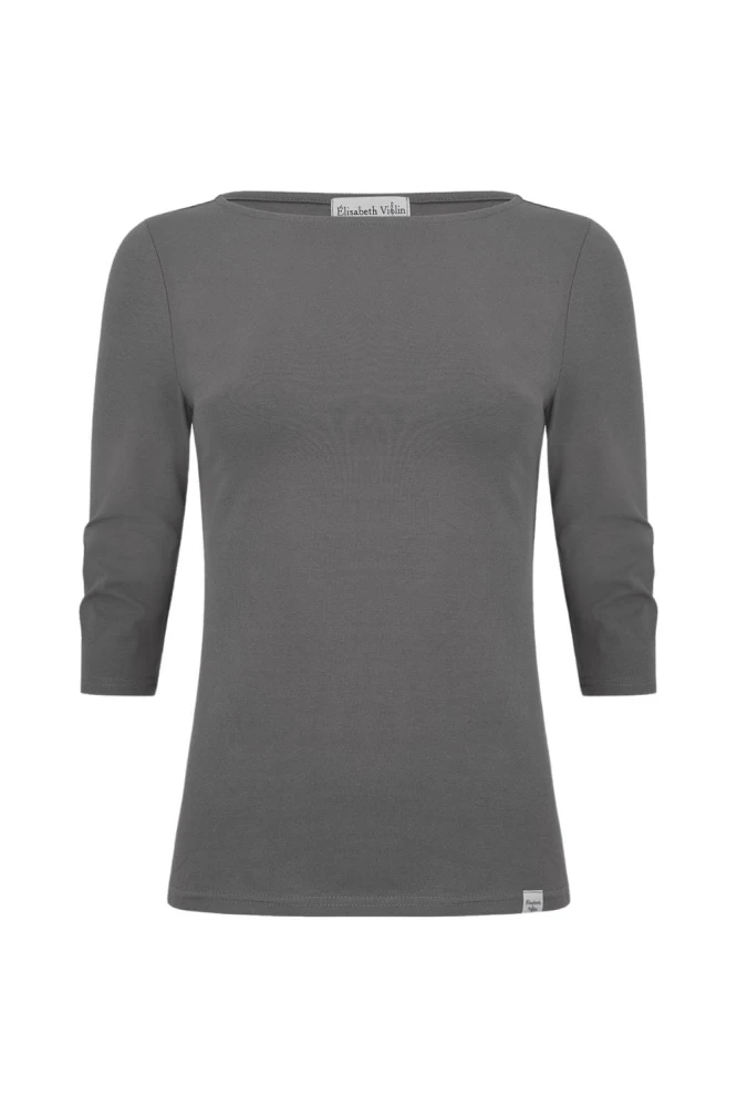 LÉA z rękawami 3:4 Charcoal Gray przód.jpg