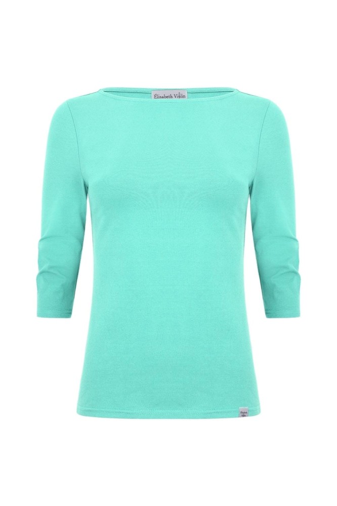 LÉA z rękawami 3:4 Blue Turquoise przód.jpg