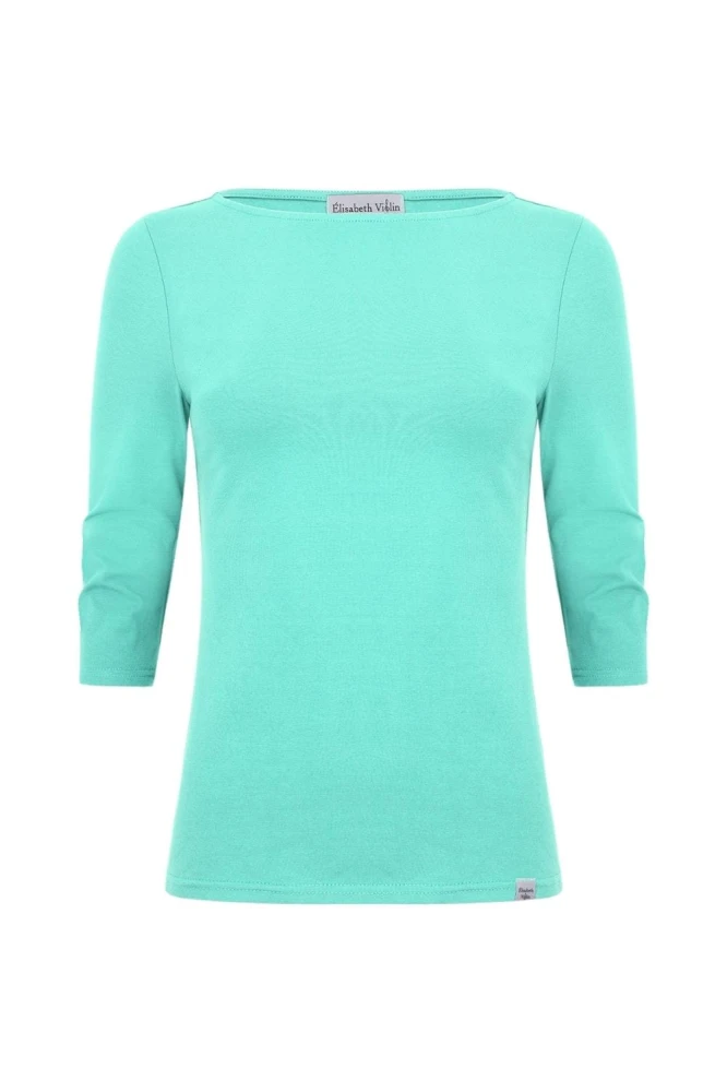 LÉA z rękawami 3:4 Blue Turquoise przód.jpg