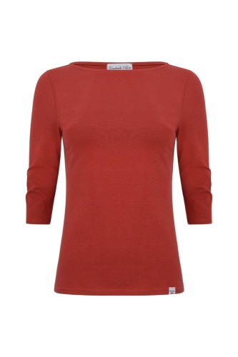 LÉA z rękawami 3:4 Brick Red przód.jpg