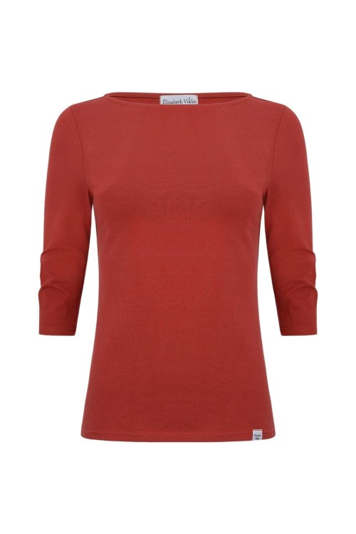 LÉA z rękawami 3:4 Brick Red przód.jpg