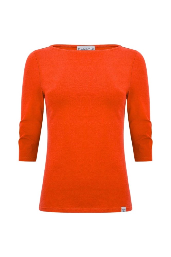 LÉA z rękawami 3:4 Mandarin Red przód.jpg