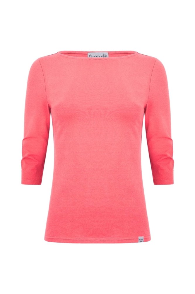 LÉA z rękawami 3:4 Sunkist Coral przód.jpg