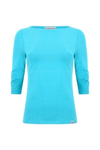 LÉA z rękawami 3:4 Cyan Blue przód.jpg