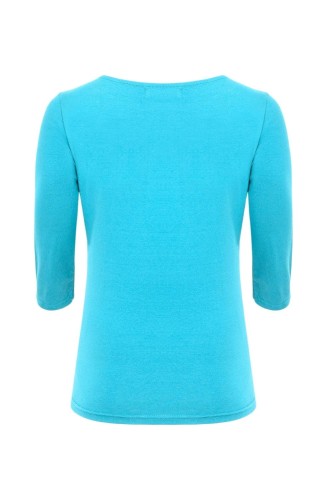 LÉA z rękawami 3:4 Cyan Blue tył.jpg