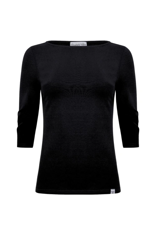 LÉA z rękawami 3:4 Black przód.jpg