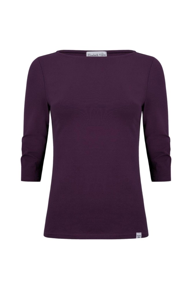 LÉA z rękawami 3:4 Plum Purple przód.jpg