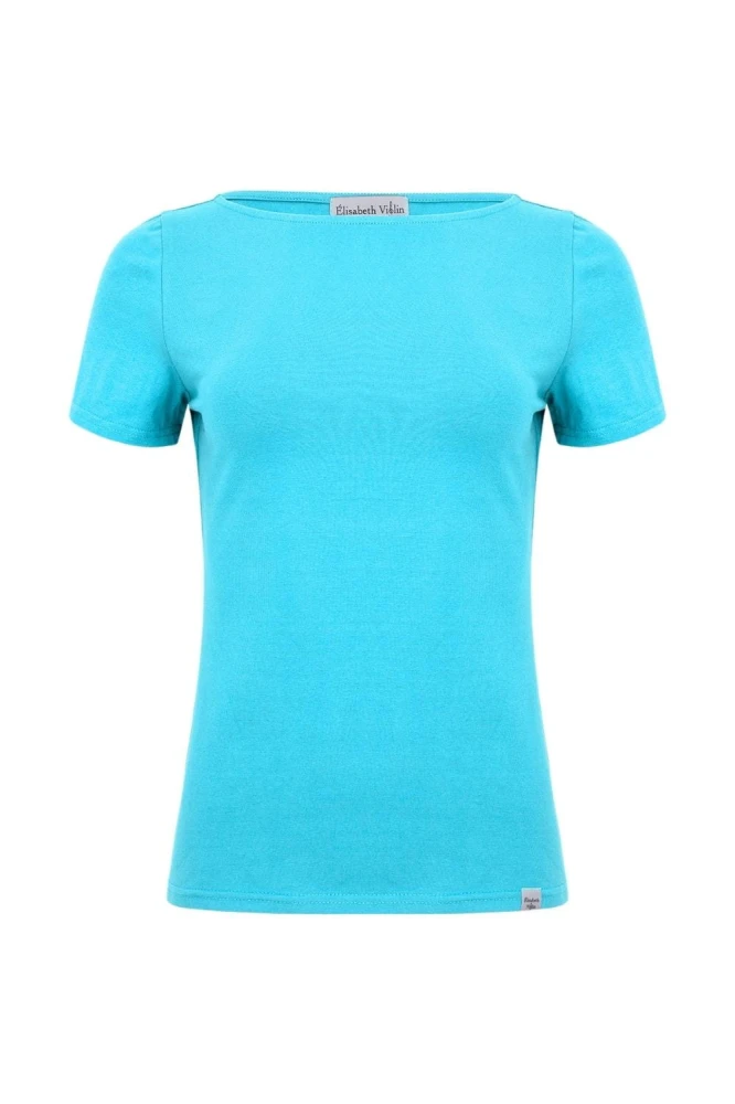 LÉA z krótkimi rękawami Cyan Blue przód.jpg