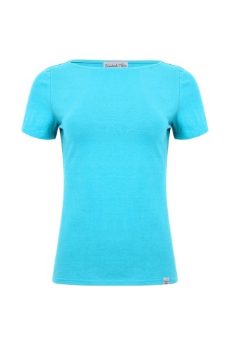 LÉA z krótkimi rękawami Cyan Blue przód.jpg