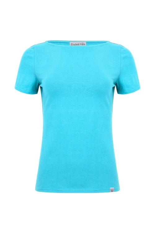 LÉA z krótkimi rękawami Cyan Blue przód.jpg