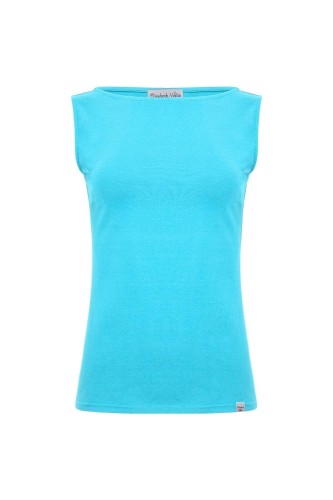 LÉA bez rękawków Cyan Blue przód.jpg