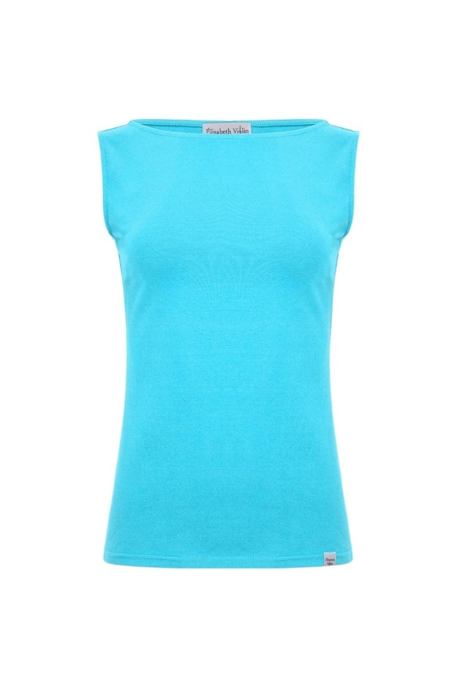 LÉA bez rękawków Cyan Blue przód.jpg