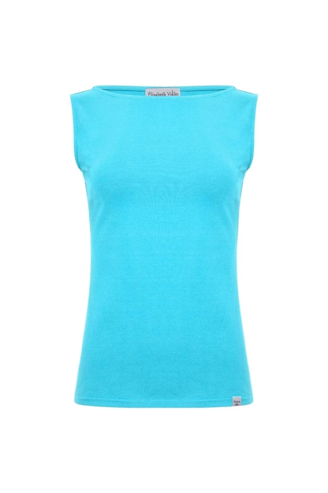 LÉA bez rękawków Cyan Blue przód.jpg