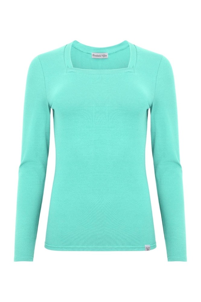 ERICA z długimi rękawami Blue Turquoise przód.jpg