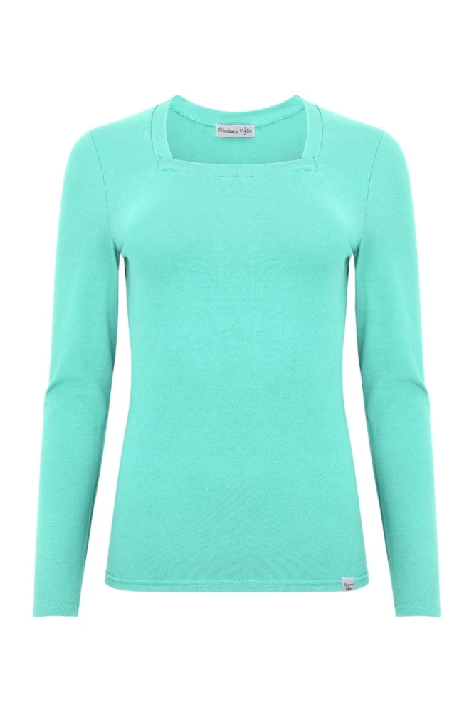 ERICA z długimi rękawami Blue Turquoise przód.jpg