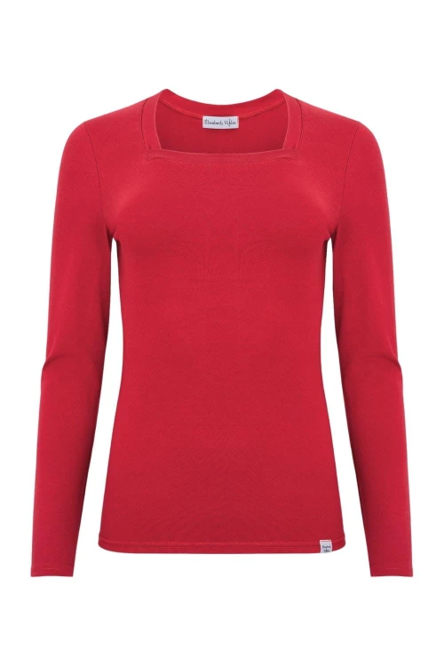 ERICA z długimi rękawami Jalapeño Red przód.jpg