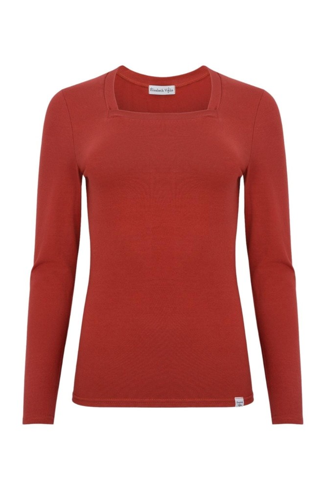 ERICA z długimi rękawami Brick Red przód.jpg