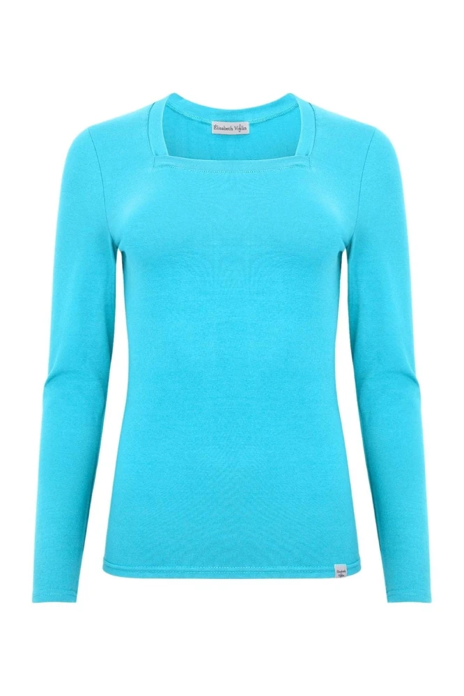 ERICA z długimi rękawami Cyan Blue przód.jpg