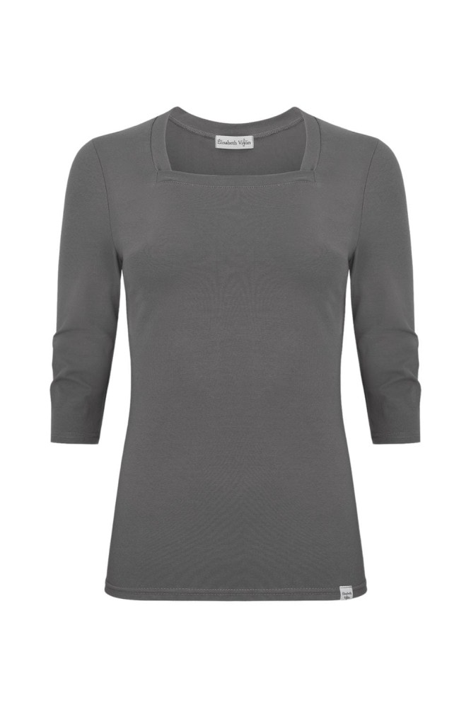 ERICA z rękawami 3:4 Charcoal Gray przód.jpg