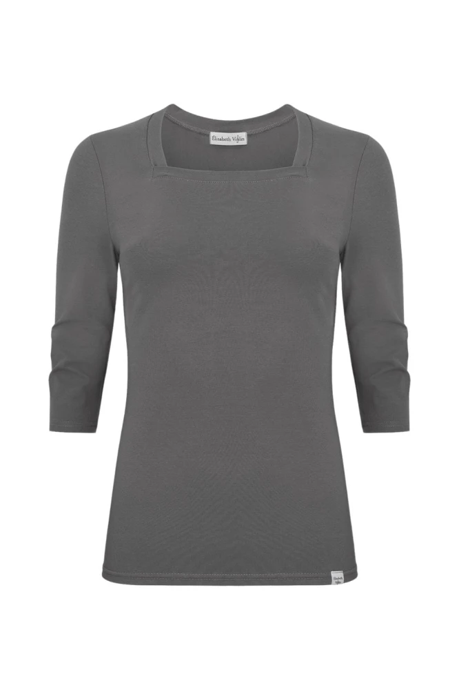 ERICA z rękawami 3:4 Charcoal Gray przód.jpg