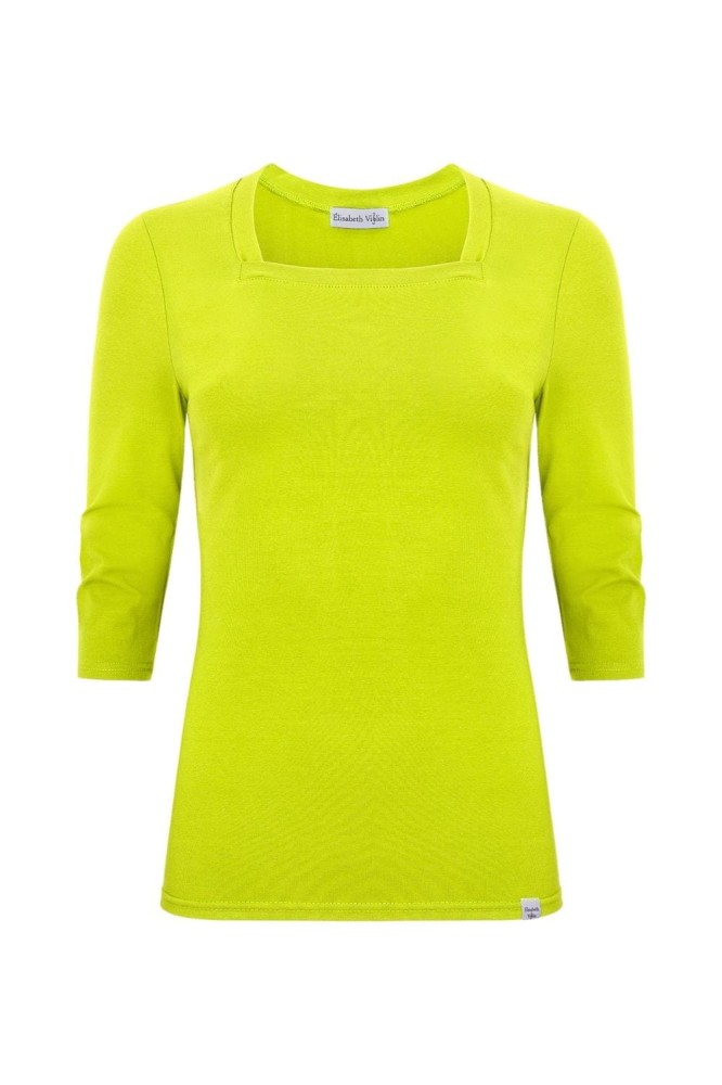 ERICA z rękawami 3:4 Bright Chartreuse przód.jpg