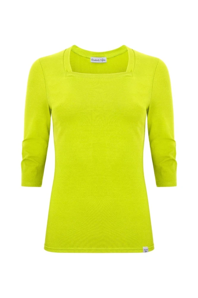 ERICA z rękawami 3:4 Bright Chartreuse przód.jpg