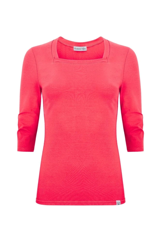ERICA z rękawami 3:4 Rouge Red przód.jpg