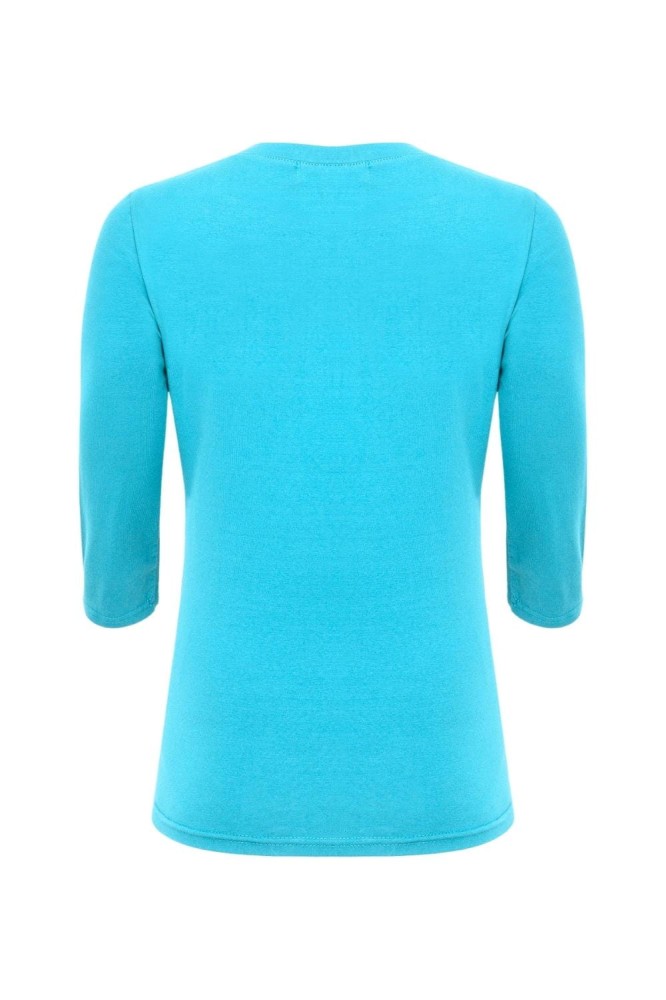 ERICA z rękawami 3:4 Cyan Blue tył.jpg
