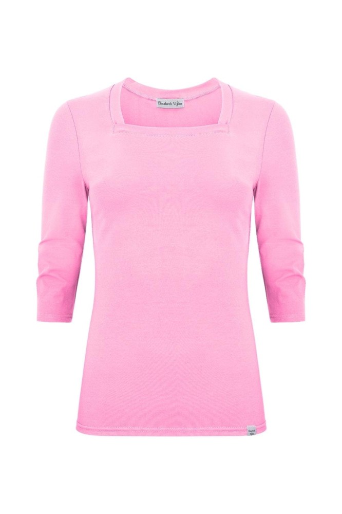 ERICA z rękawami 3:4 Sea Pink przód.jpg