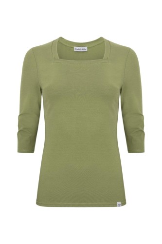 ERICA z rękawami 3:4 Oil Green przód.jpg