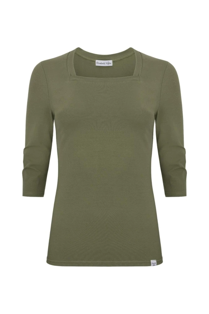 ERICA z rękawami 3:4 Dusty Olive przód.jpg