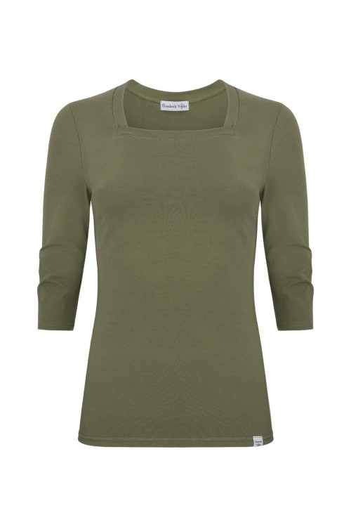 ERICA z rękawami 3:4 Dusty Olive przód.jpg