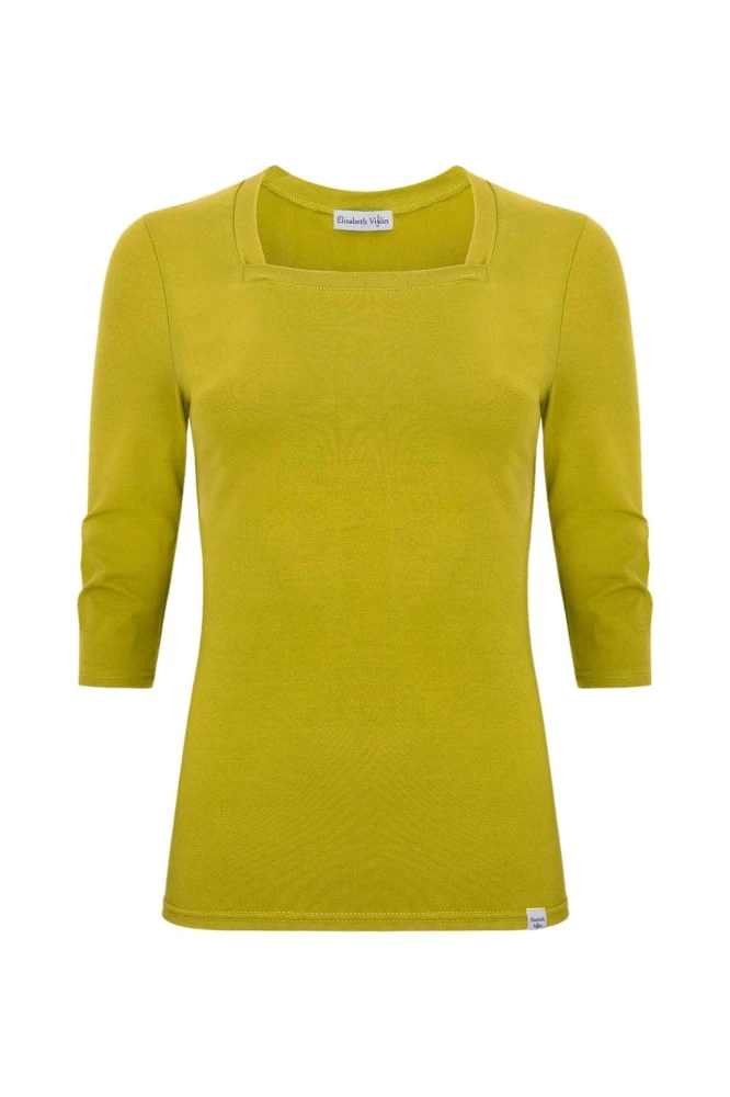 ERICA z rękawami 3:4 Golden Olive przód.jpg