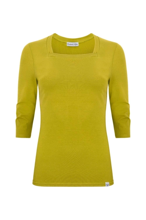 ERICA z rękawami 3:4 Golden Olive przód.jpg
