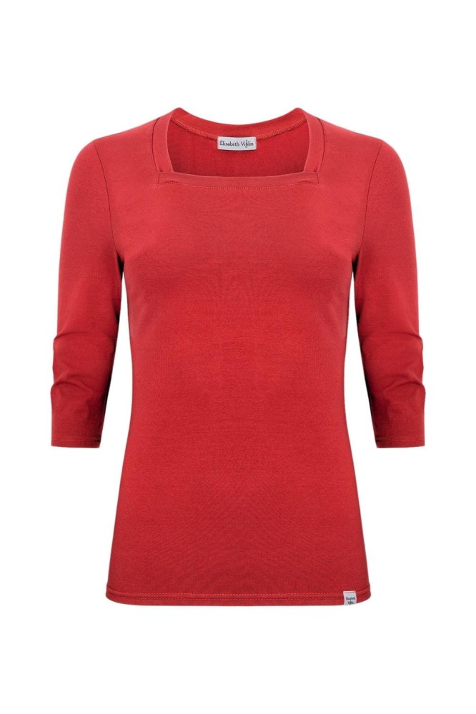 ERICA z rękawami 3:4 Ribbon Red przód.jpg