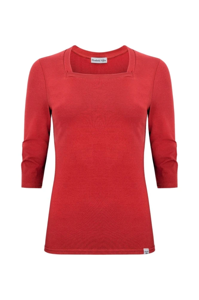 ERICA z rękawami 3:4 Ribbon Red przód.jpg