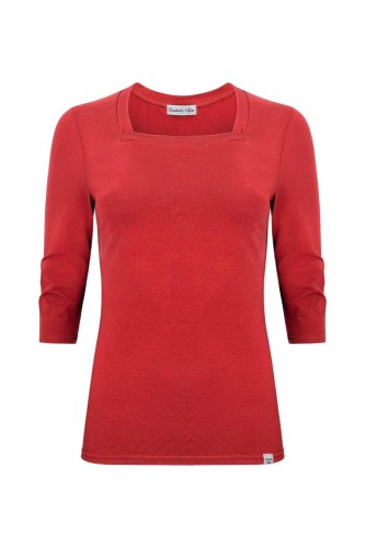 ERICA z rękawami 3:4 Ribbon Red przód.jpg