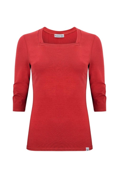 ERICA z rękawami 3:4 Ribbon Red przód.jpg