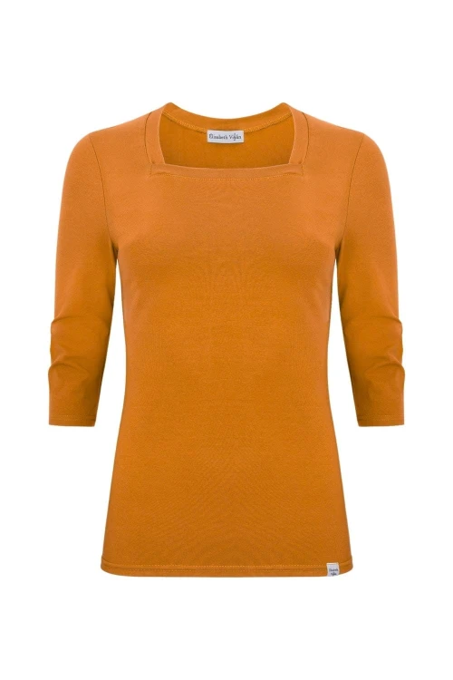 ERICA z rękawami 3:4 Golden Ochre przód.jpg