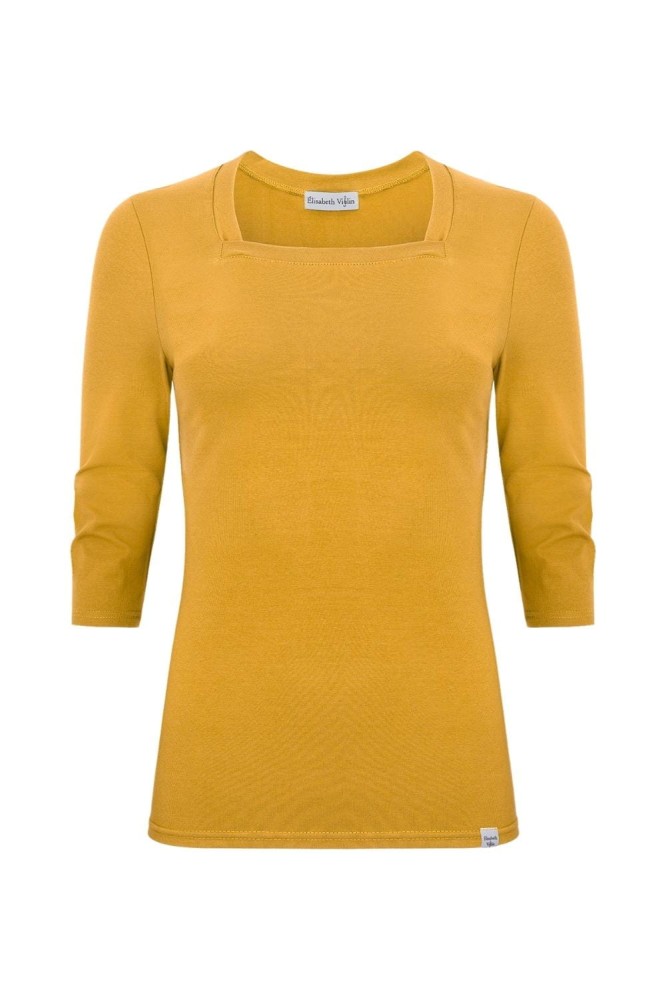 ERICA z rękawami 3:4 Bright Gold przód.jpg