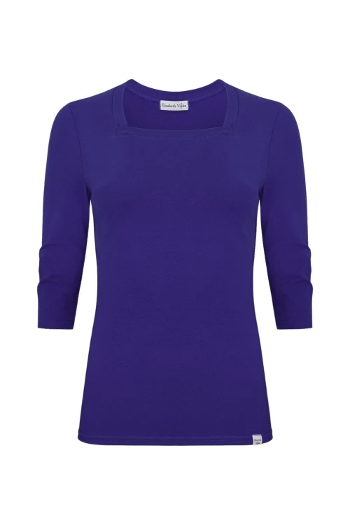 ERICA z rękawami 3:4 Clematis Blue przód.jpg