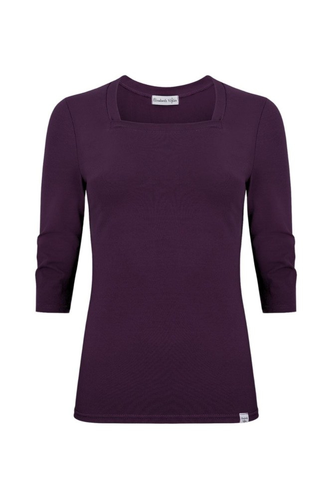 ERICA z rękawami 3:4 Plum Purple przód.jpg