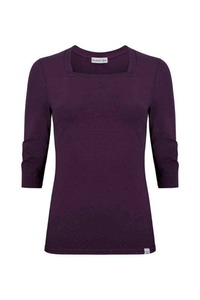 ERICA z rękawami 3:4 Plum Purple przód.jpg