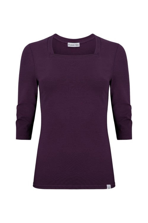 ERICA z rękawami 3:4 Plum Purple przód.jpg