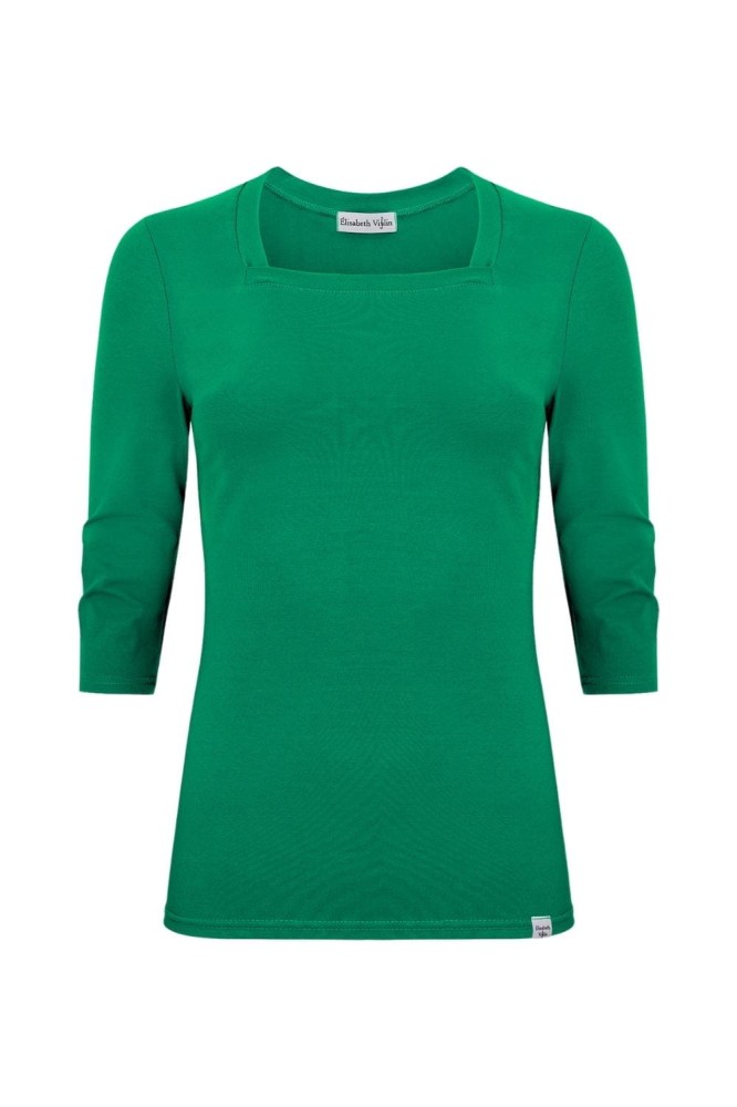 ERICA z rękawami 3:4 Deep Green przód.jpg