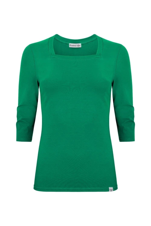 ERICA z rękawami 3:4 Deep Green przód.jpg