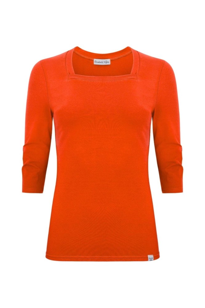 ERICA z rękawami 3:4 Mandarin Red przód.jpg