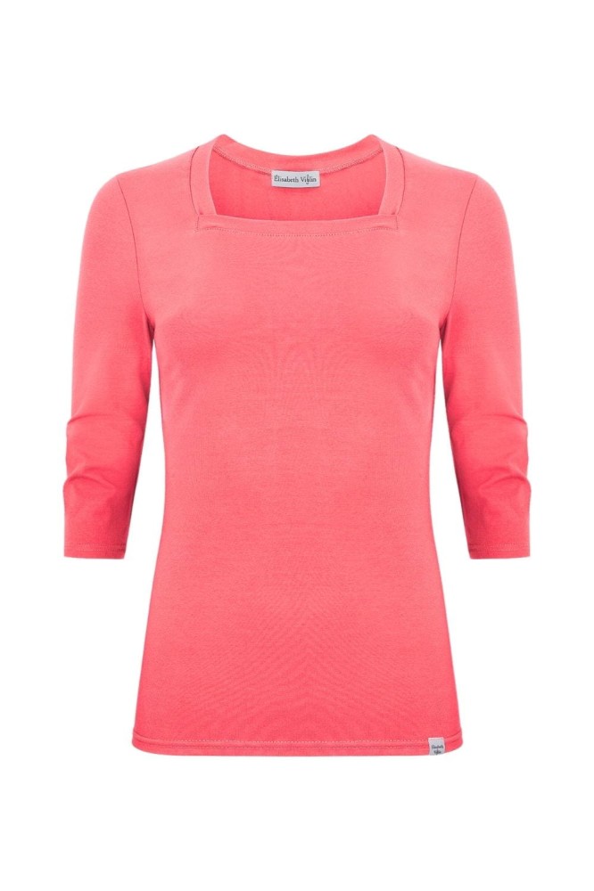 ERICA z rękawami 3:4 Sunkist Coral przód.jpg